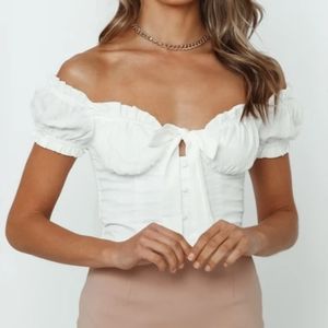 Worn Once❗Hello Molly 👑 White Crop